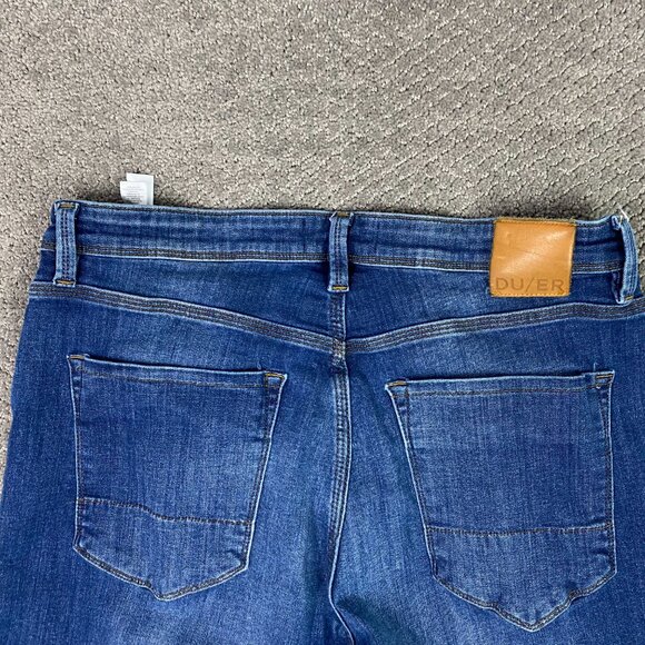 DU/ER Duer Jeans Men's 36 x 32 Fit 35 x 28.5 Blue L2X Relaxed Taper Stretch N2X - Picture 4 of 15
